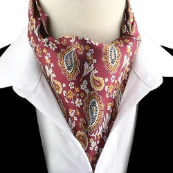 Gracefully Jacquard Paisley Cashew Cravat Formal Ascot Scrunch Self British Gentleman Mens Scarf Polyester Tie Suit  Accessories