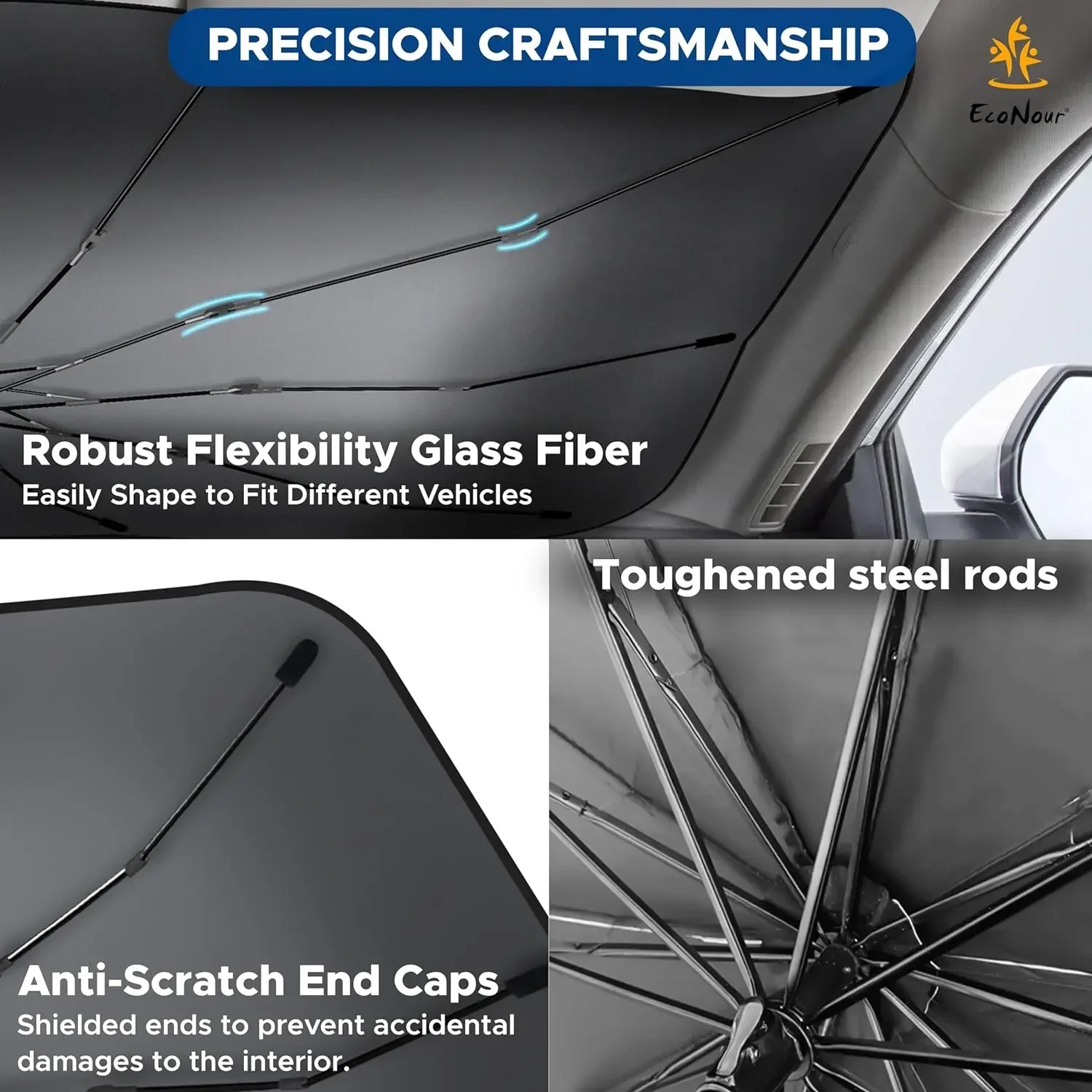 Car Windshield Sun Shade Umbrella Foldable Car Umbrella Sunshade Cover UV Block Car Front Window Heat Insulation Protection