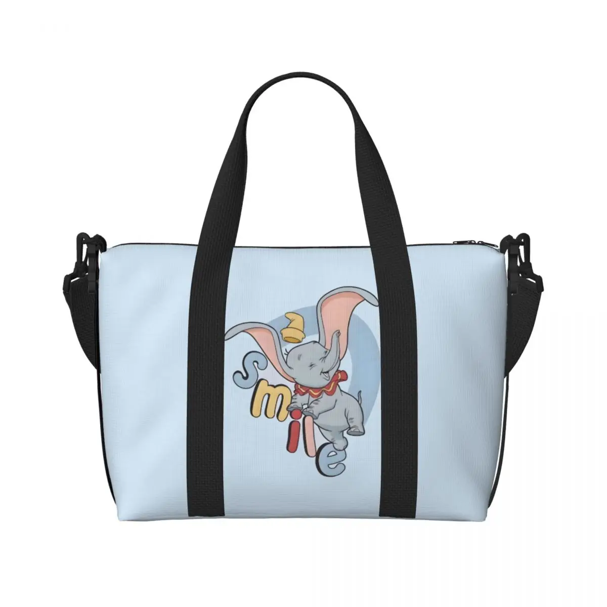 

Custom Dumbo Groceries Tote Shopping Bags Women Big Capacity Animated Musical Gym Beach Travel Bags