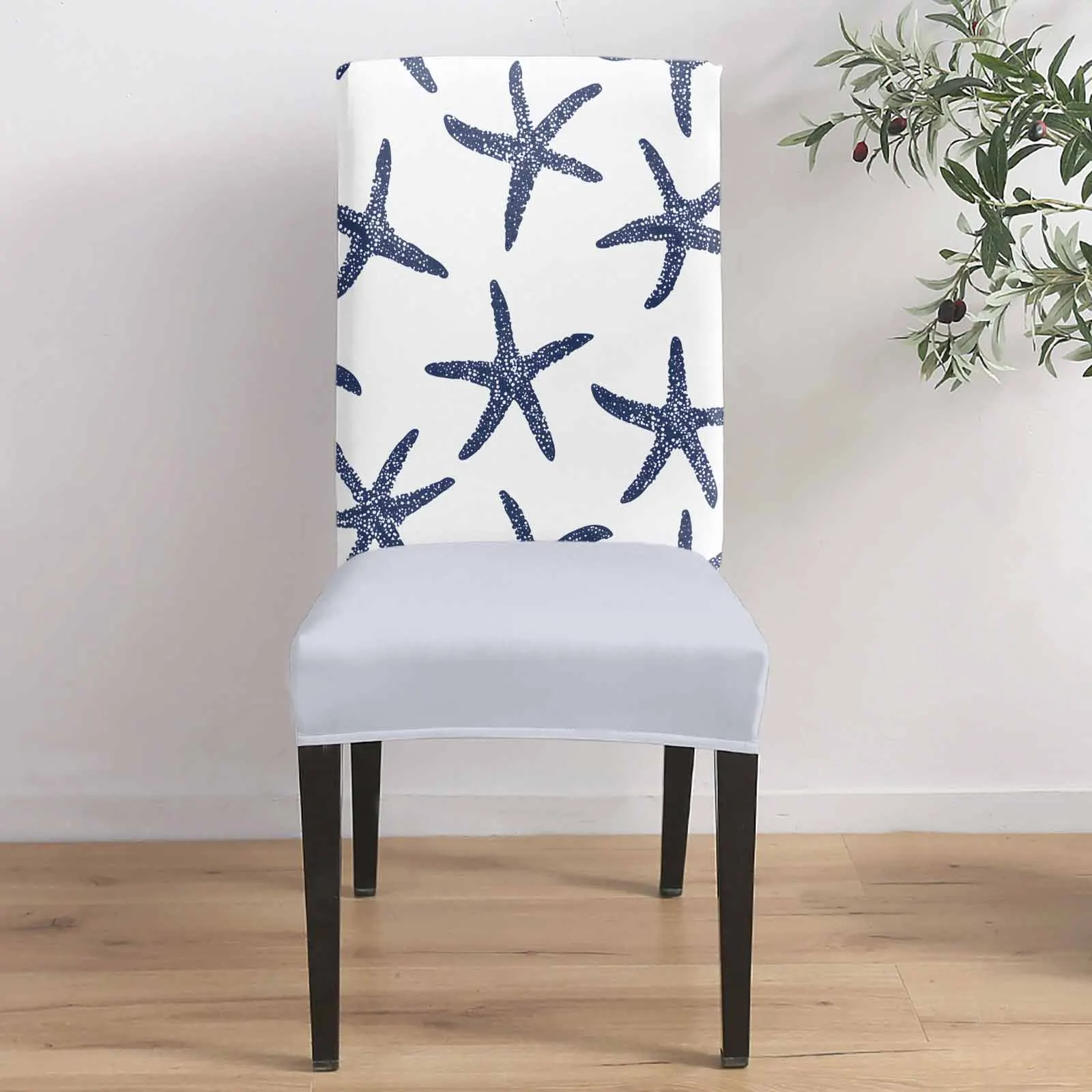 

Minimalist Ocean Starfish 4/6/8PCS Spandex Elastic Chair Case For Wedding Hotel Banquet Dining Room