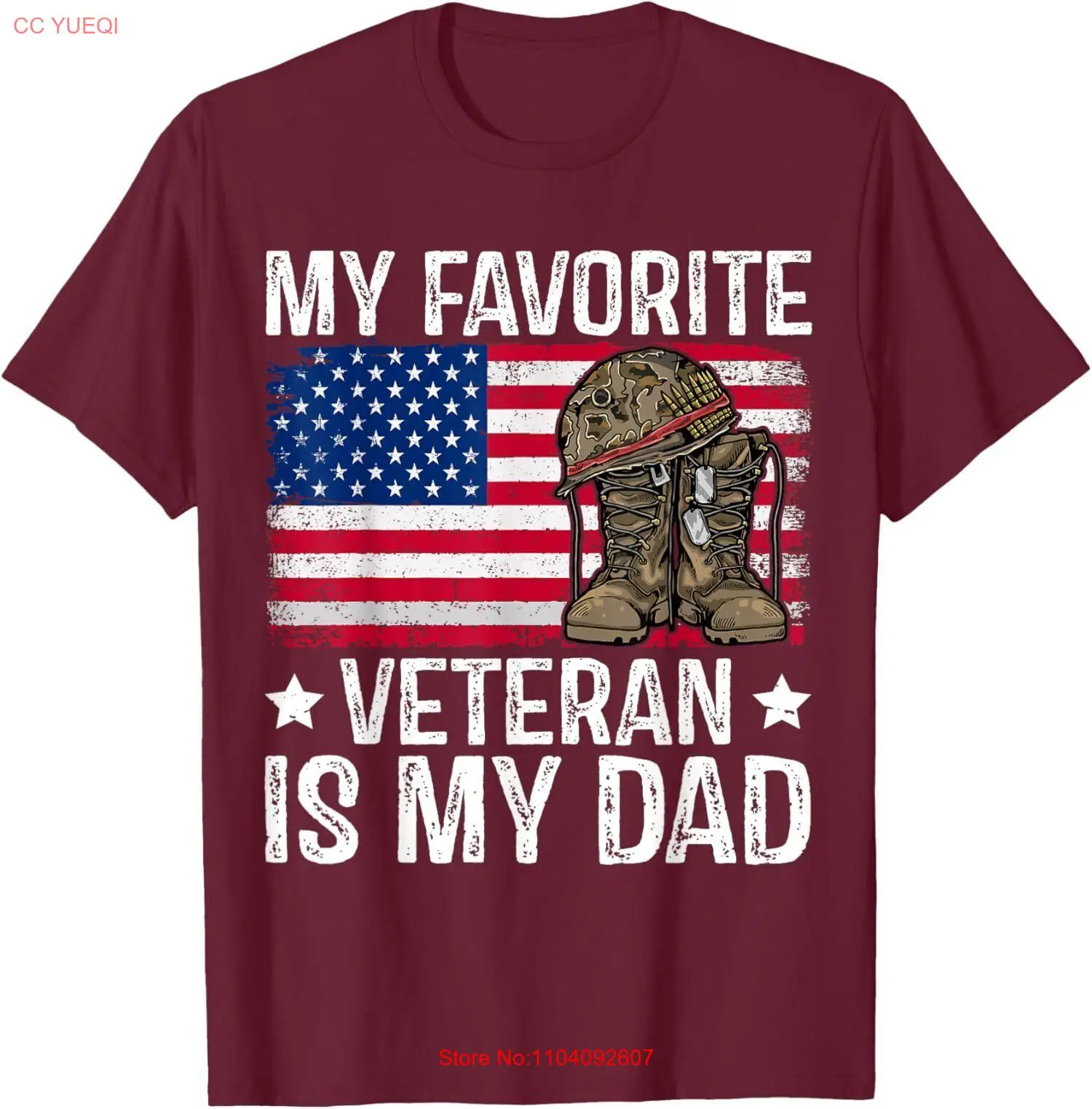 

My Favorite Veteran Is My Dad Army Military Veterans Unisex T-Shirt