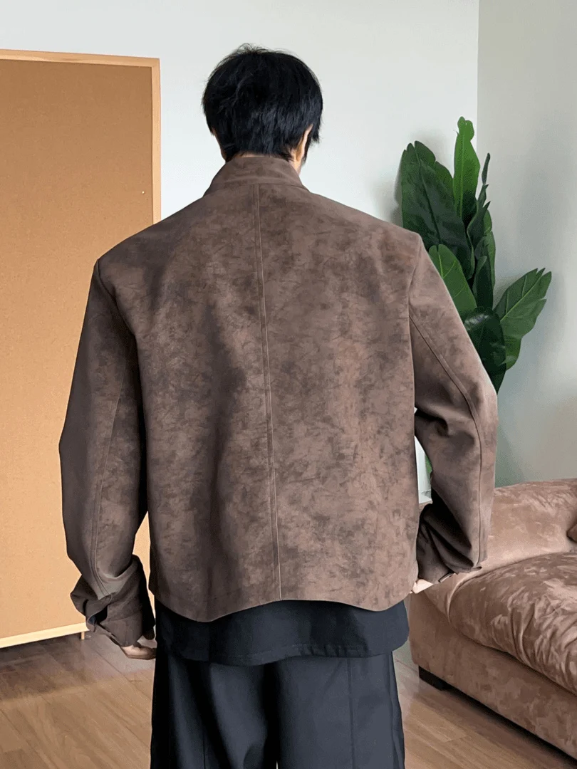 

Cleanfit американский ретро байкерский джет, мужское весенне-осеннее пальто из искусственной кожи с воротником-стойкой, универсальная мотоциклетная одежда...