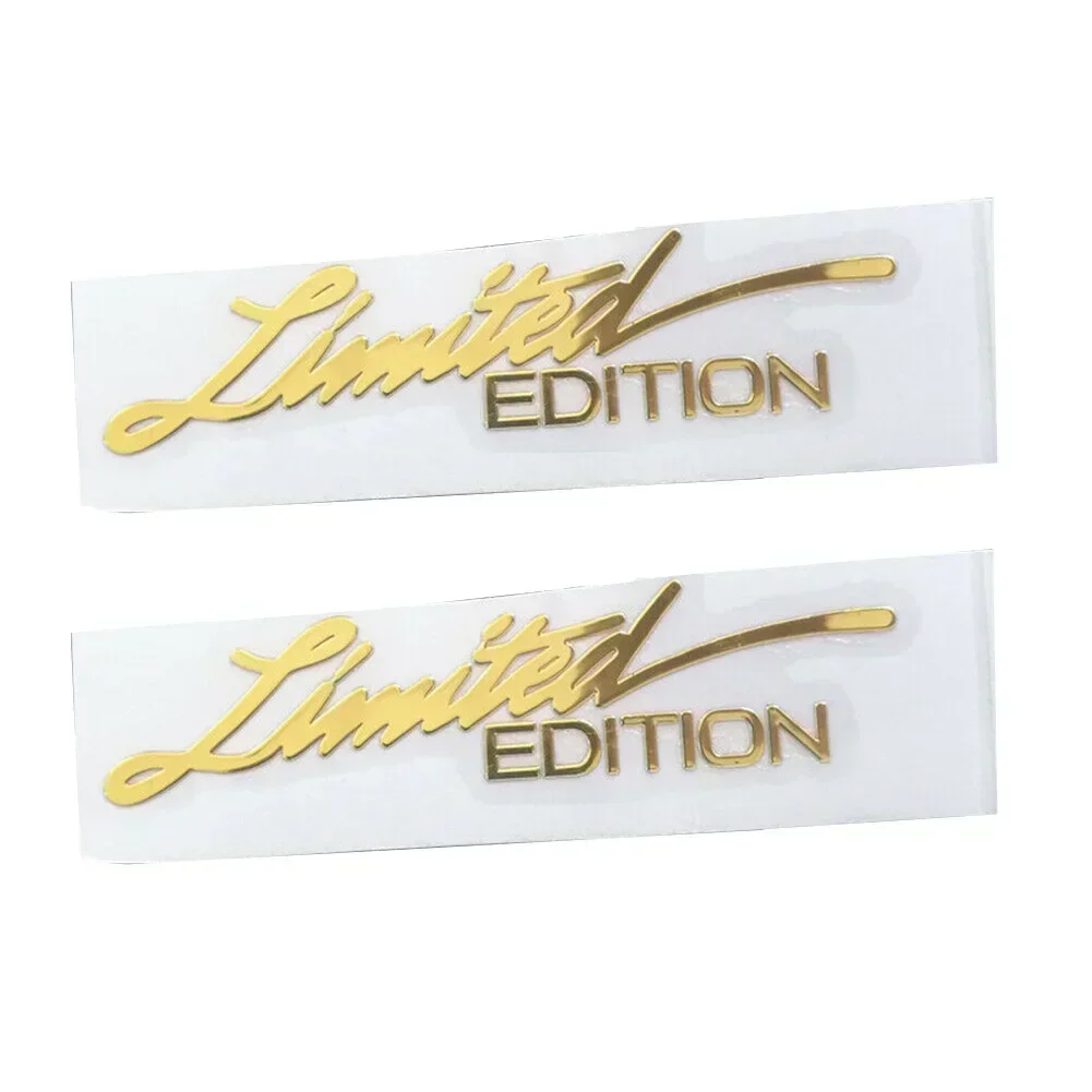 2pcs Universal Car Stickers 3D Gold Limited Edition Logo Emblem Badge Metal Sticker Decal Car Interior Accessories Decorations