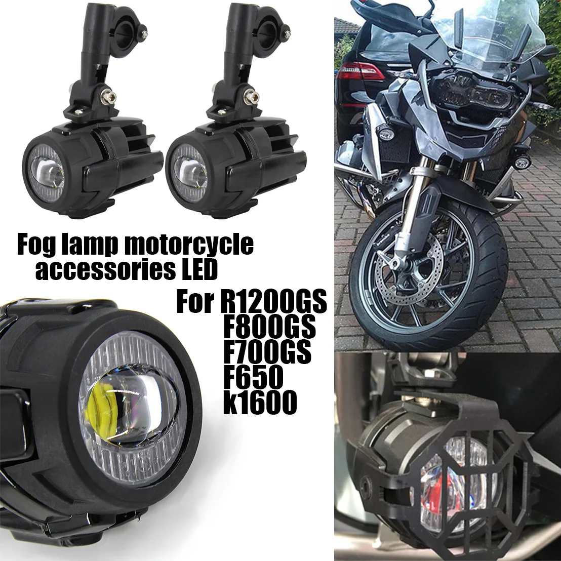 

Motorcycle Accessories Fog Lights LED Auxiliary Fog Light Driving Lamp For BMW R1200GS F800GS F700GS F650 K1600