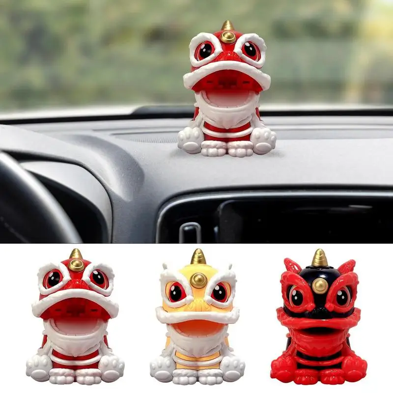 Car Dashboard Lion Decorations Desk Decor Chinese Lion Solar Power Car Dashboard Decor Cute Car Ornament Chinese Decorations