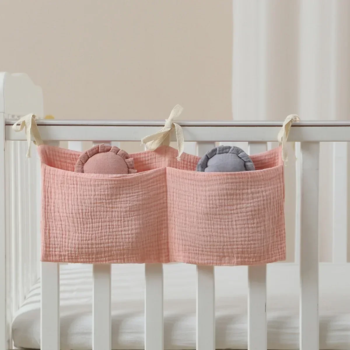 Baby Bed Crib  Storage Bag Cotton Bed Stroller Mommy Bag  Double Pocket Baby Hanging Bag Diaper Baby Bottle Hanging Bag