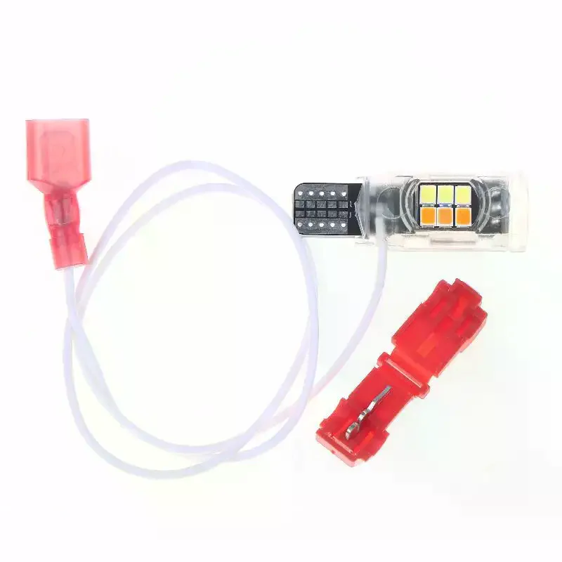 

1Pcs Moto Turn Signal Canbus Day Running Light T10/T15 902 904 906 912 921 W16W LED Bulbs 48SMD Dual Color 3014 Chip 12V 3W