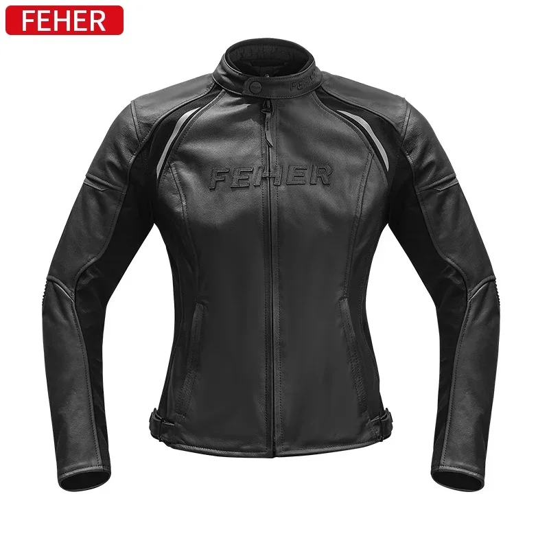 Motorcycle Jacket Motorcycle Casual Commuter Cycling  Women Vintage Cowhide Travel Anti-fall Thermal Leather Jacket Four Seasons