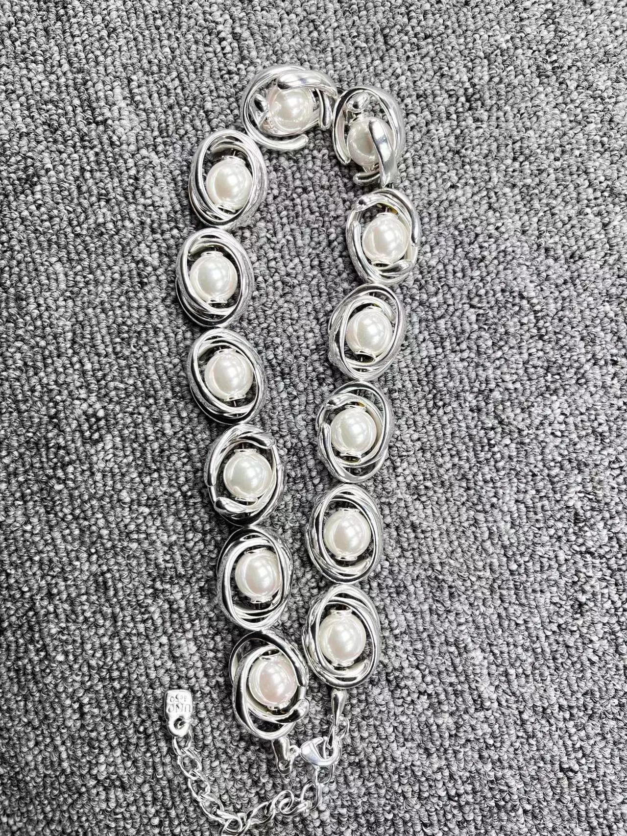 

2022 New UNOde50 Fashion Electroplated 925 Silver Luxury Pearl Necklace Jewelry