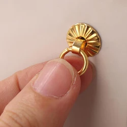 Tiradores de mango de Metal dorado para niños, muebles para casa de muñecas, accesorios para juguetes, 4/12 piezas, 1/12