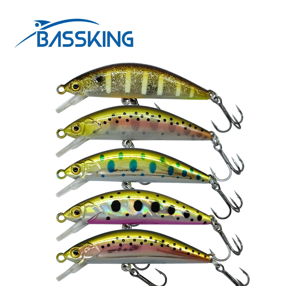 BASSKING-Cebo duro para Pesca de lubina, cebo Artificial de 46mm/3,6g, 54mm/4,7g, Wobbler, trucha, Swimbait