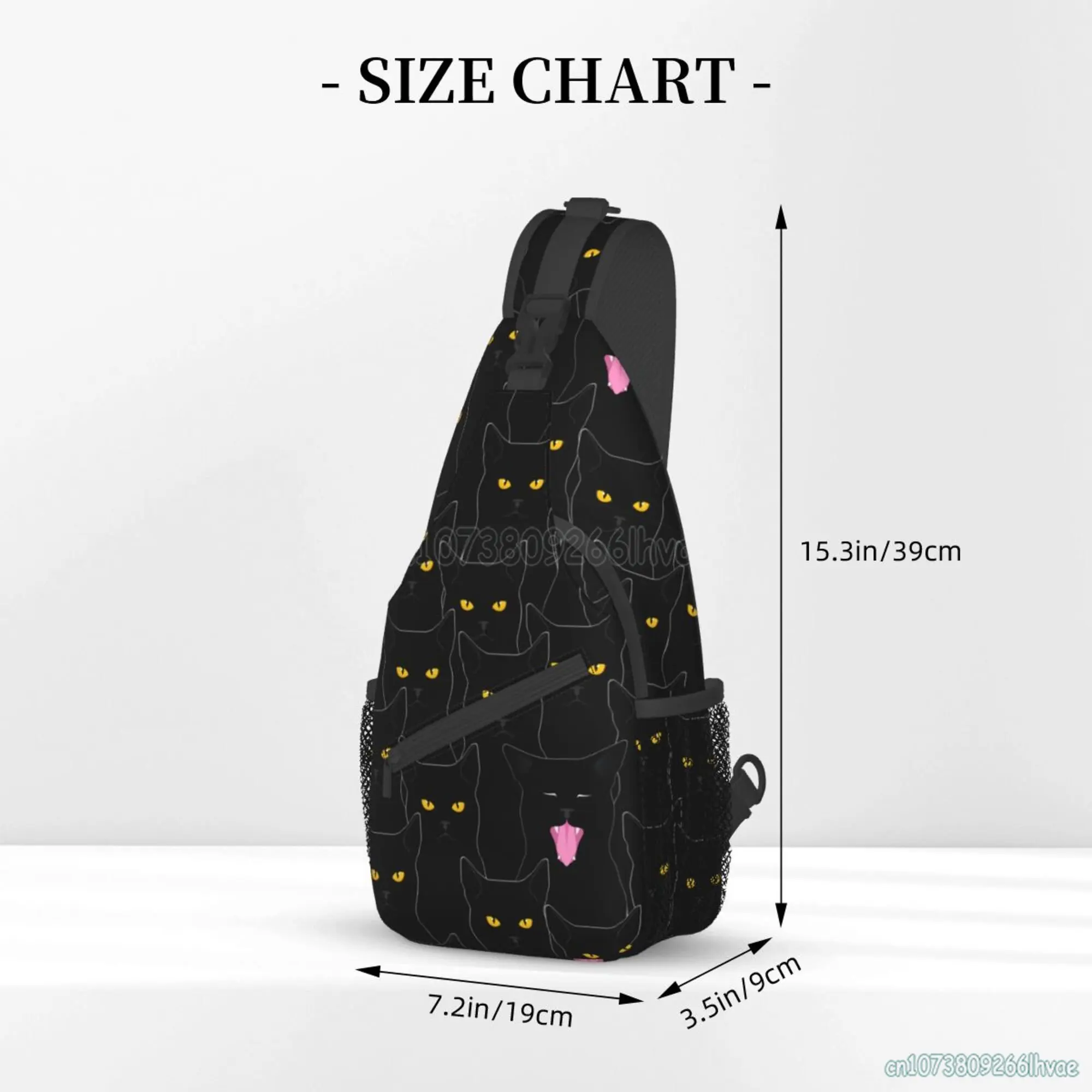 funny Black Cats Pattern Chest Bag for Women Unisex Casual Crossbody Bags Waterproof Daypack for Travel Beach Camping Hiking