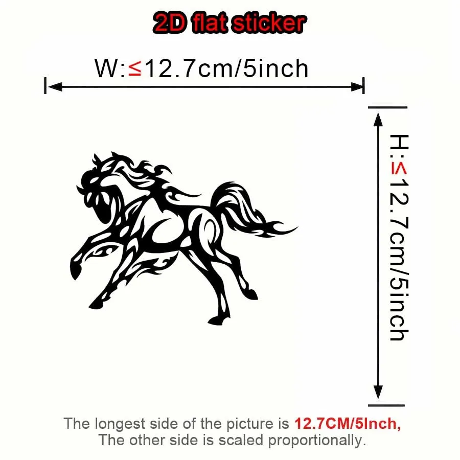 Galloping Steed Car Sticker, Totem Style Design Vinyl Car Decal, Fashionable Decoration, for Car Body, Windows, Doors
