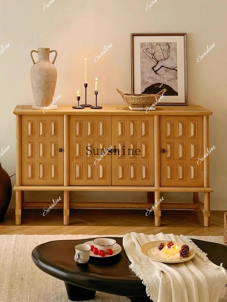 

Wabi Sand Wind Medieval Meal Side French Log Wind Living Room Storage Storage Household Porch Side Cabinet FT