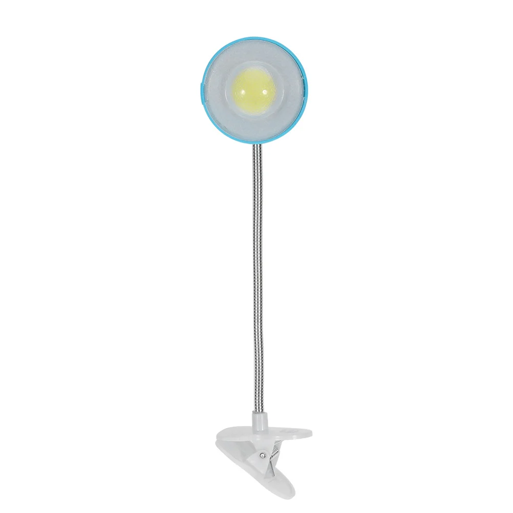 2Pcs Book Light Creative Clip Desk LED Eye Caring Reading Lamp Mini Flexible Neck Foldable Table Light 3W Blue 3W Yellow