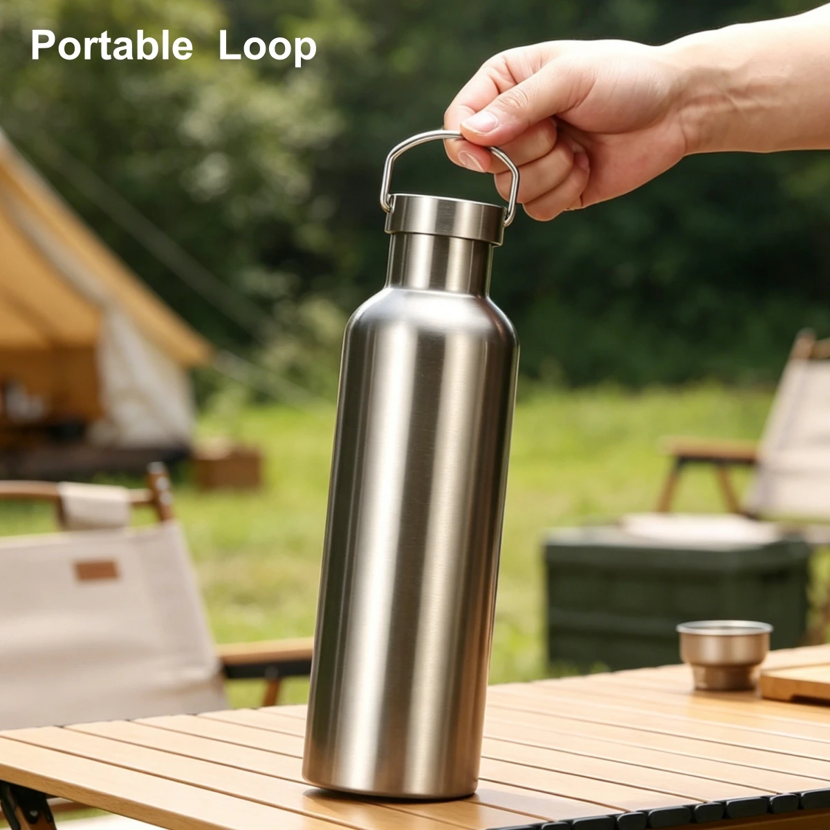 350-1000ml Stainless Steel Thermos Vacuum Insulated Water Bottle Vacuum Flask Cup Travel Cycling Hiking Sport Bottles with Loop