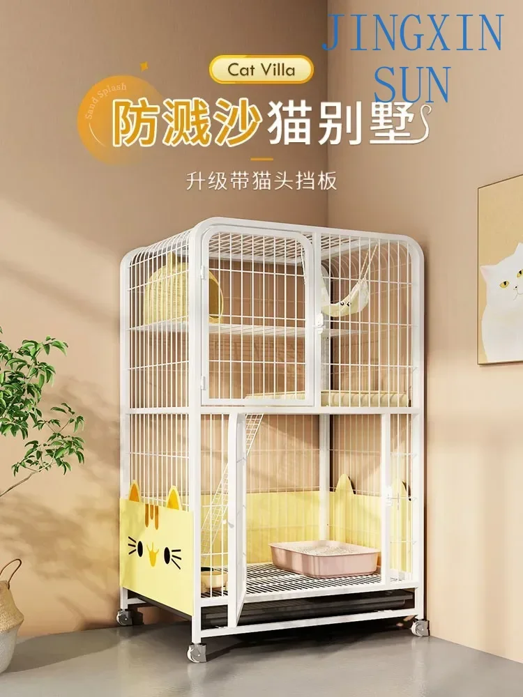 Extra large free space cat litter climbing frame cat house villa with toilet integrated cat house