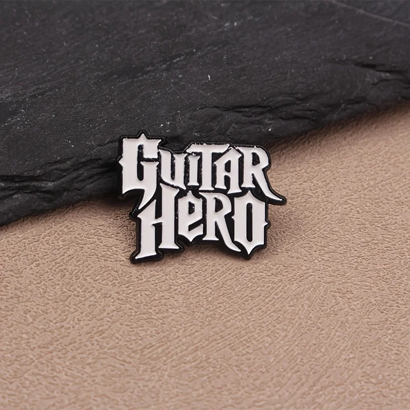 Vintage Guitar Hero Enamel Pin - Alloy Music Rhythm Game Badge for Men