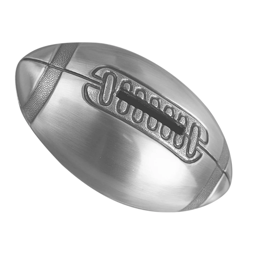 

European Metal Piggy Bank for Kids Adults Boys Girls Creative Saving Money Container Ball Shape Rugby Theme Coin Storage