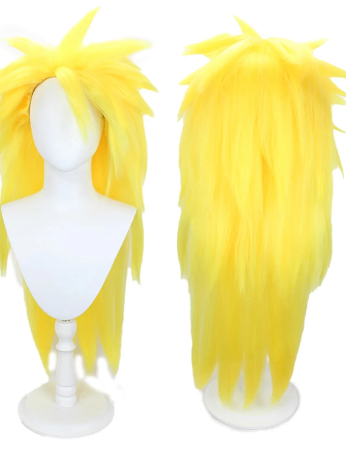 Disfraz de Cosplay de Gotenks Super Saiyan de Anime Japonés DBZ, Peluca Larga Dorada con Puntas, Estilo Cómic