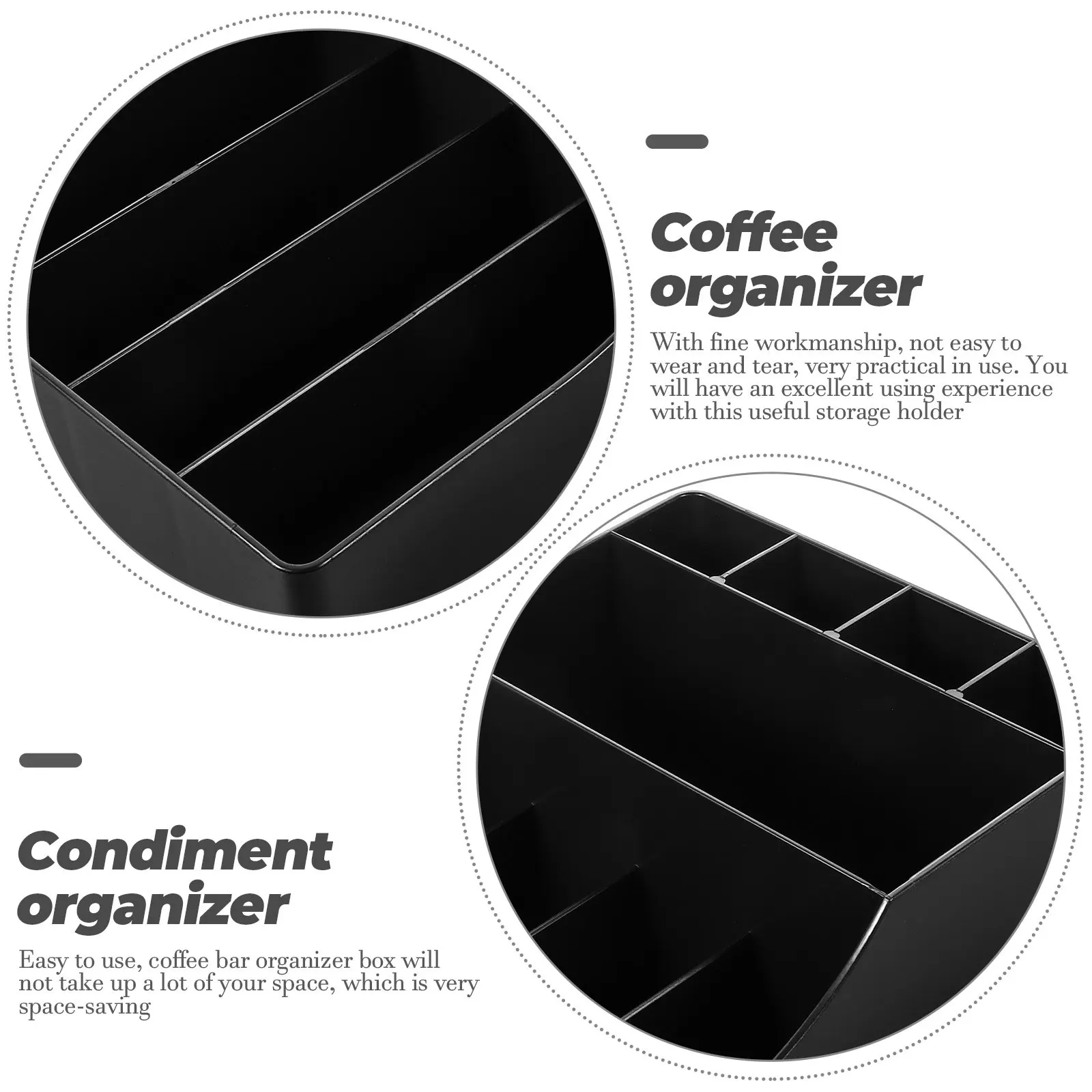 Coffee Station Organizer Resin Countertop Bar Storage Rack for Cafe Milk Tea Shop Office Coffee Corner Condiment Tea Accessories