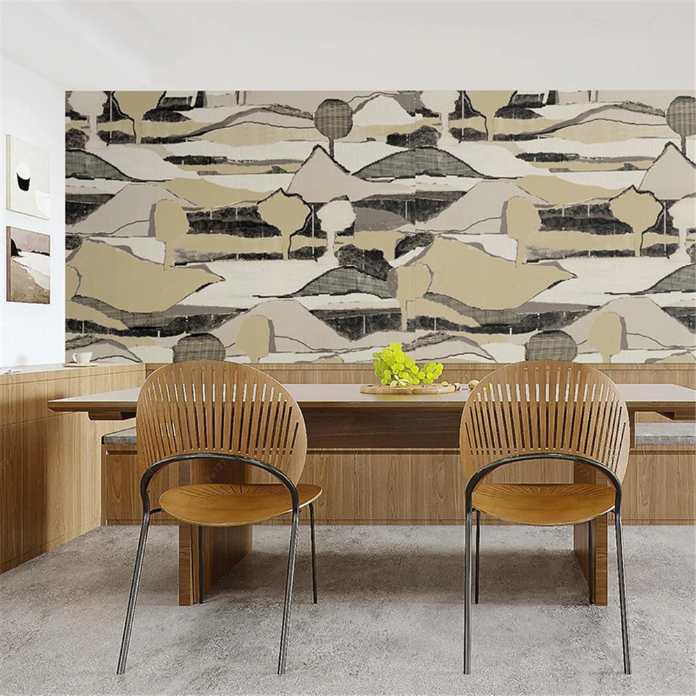 Custom Minimalist modern art scenery tree wallpaper wall cloth dining room bedroom background 3D wall paper cloth abstract home