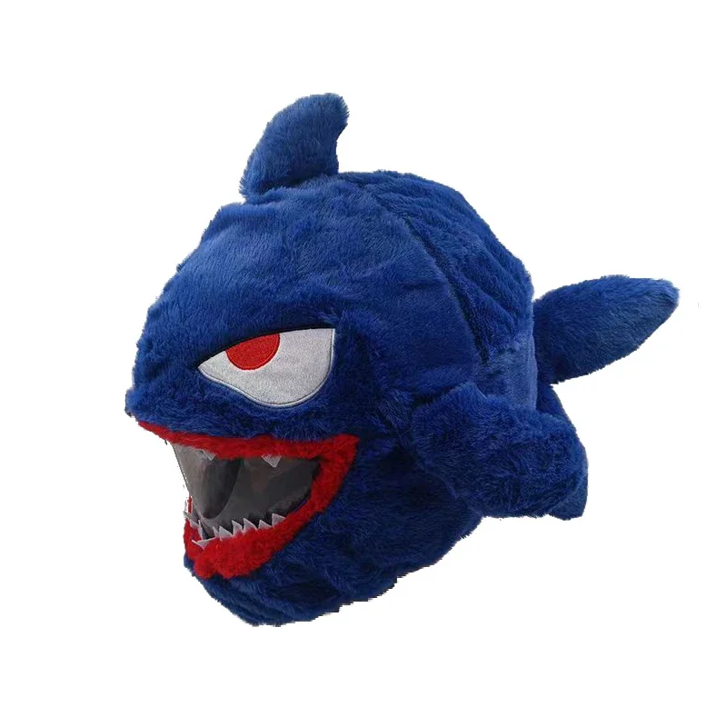 

Blue Shark Motorcycle Helmet Cover For Full-face Cross-section Helmets Collision Protection Funny Motorcycle Helmet Accessories