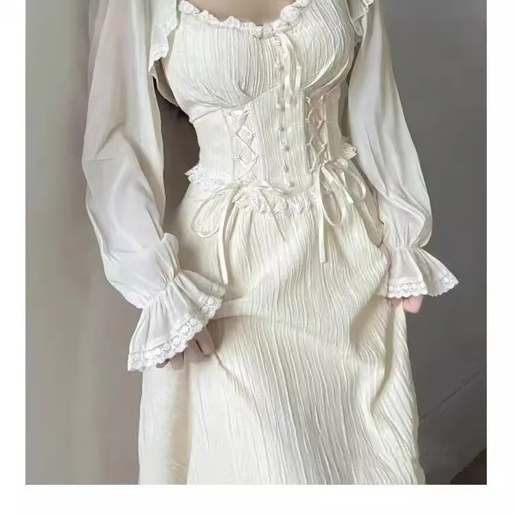 Gonna da fata Vacanza al mare Abito con bretelle di fascia alta Sorella reale Piccolo abito in stile profumato