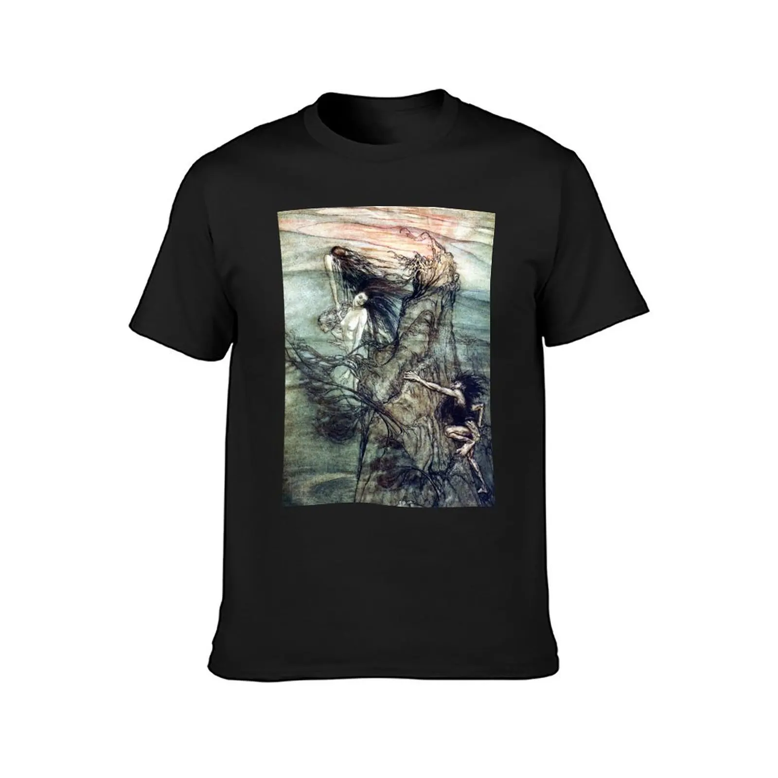 The Rhine Maidens tease Alberich - Arthur Rackham for The Ring of the Nibelung T-Shirt sweat sports fans t shirts for men cotton