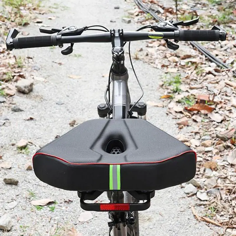 

Bike Seats For Men Comfort Wide Bike Saddle Shock Absorbing Padded Cushion Cycling Accessories For Rider Youth Adult
