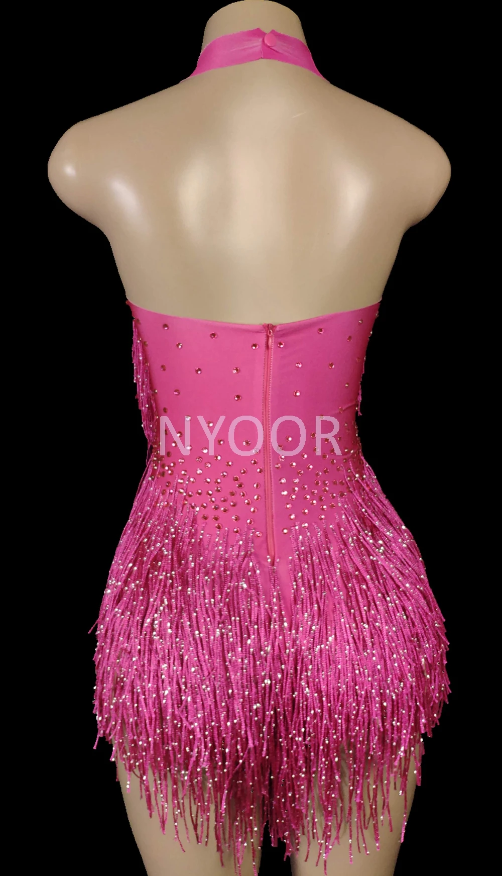 Sparkly Crystals Fringe Bodysuit Women Nightclub Party Outfit Dance Costume One-piece Stage Wear Sexy Performance Show Leotard