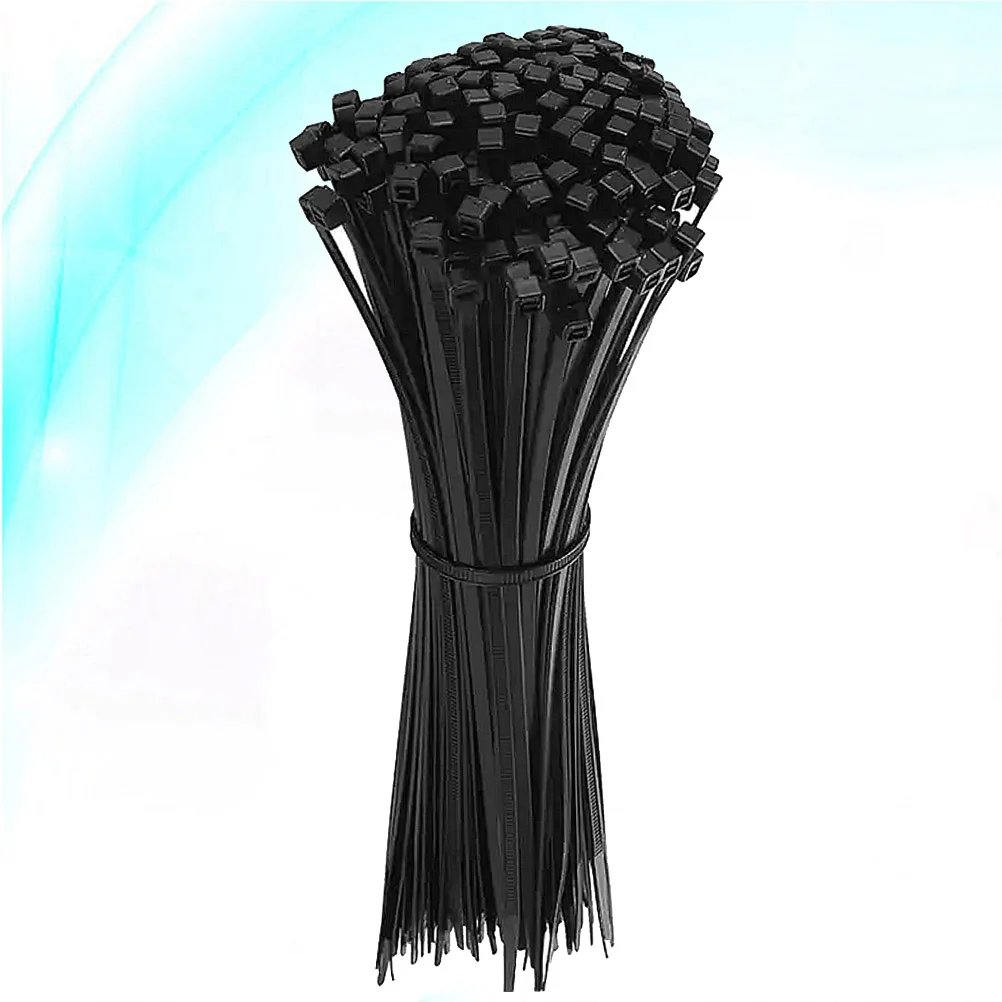 

1000pcs 3x200 Self-locking Plastic Fixing Ring Nylon Wire Cable Zip Ties Cable Ties Fasten Loop Cable (Black)