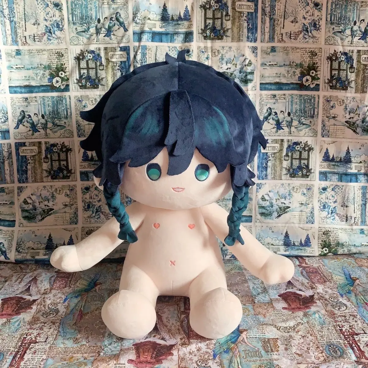 

Game Genshin Impact Venti Anime Cosplay Plush Stuffed Cotton Cute Body Change Clothes Doll Dress Up Toys Cushion 40CM