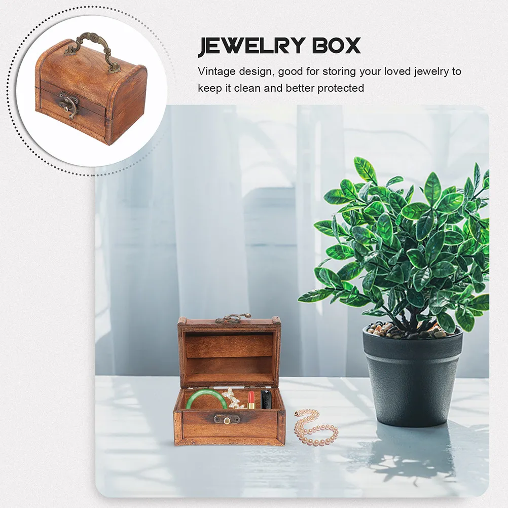 Vintage Wooden Jewelry Box Set – 2pcs Ring, Necklace, Bracelet & Earring Organizer Storage Case with Gift Packaging