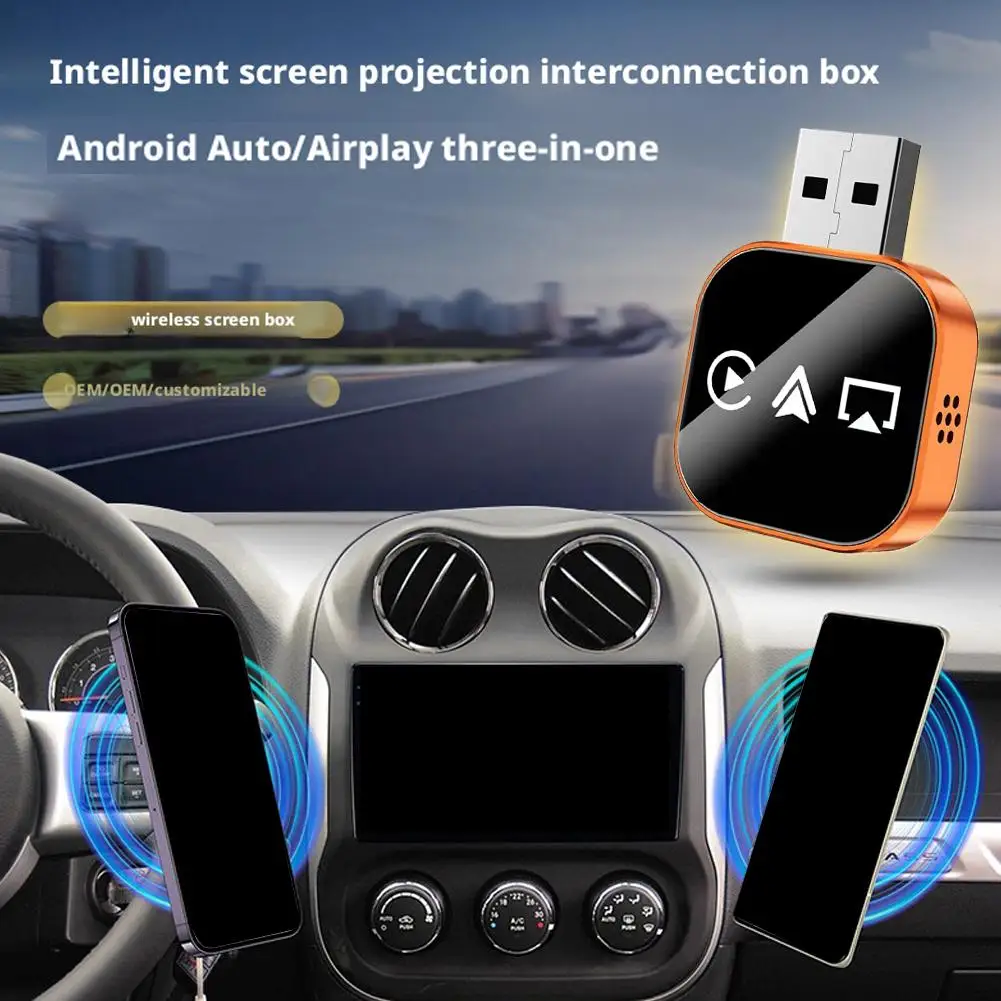 Aggiornamento 2025 Adattatore wireless Carplay Mirror Link 3 in 1 Conversione istantanea da cavo a wireless Plug & Play per Carplay cablato