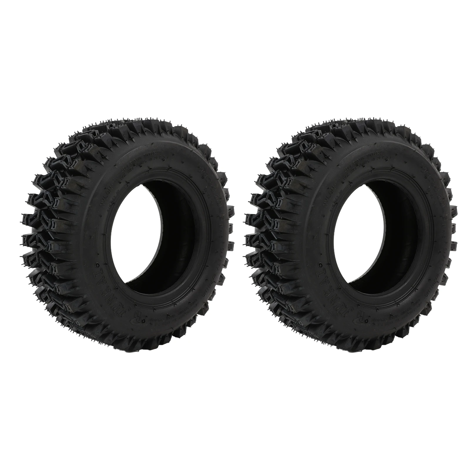 13x4.10-6 ATV Tire, 13x4.10-6 Lawn Mower Tubeless Tire, 13x4.10-6 Kart Tire, 4PR Heavy Duty Set of 2, for Off-Road Snow Blower, Garden Tractor, All Terrain Super-Trac Tread, Nylon Rubber, Durable Anti-Slip, 352lbs Load