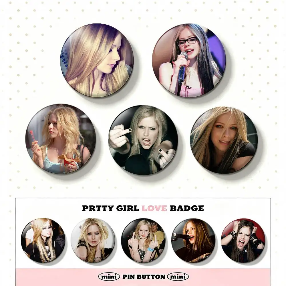 A-Avril Punk L-Lavigne Laser Badge Applicable For Backpack Clothes Hats Decor Creative Accessories