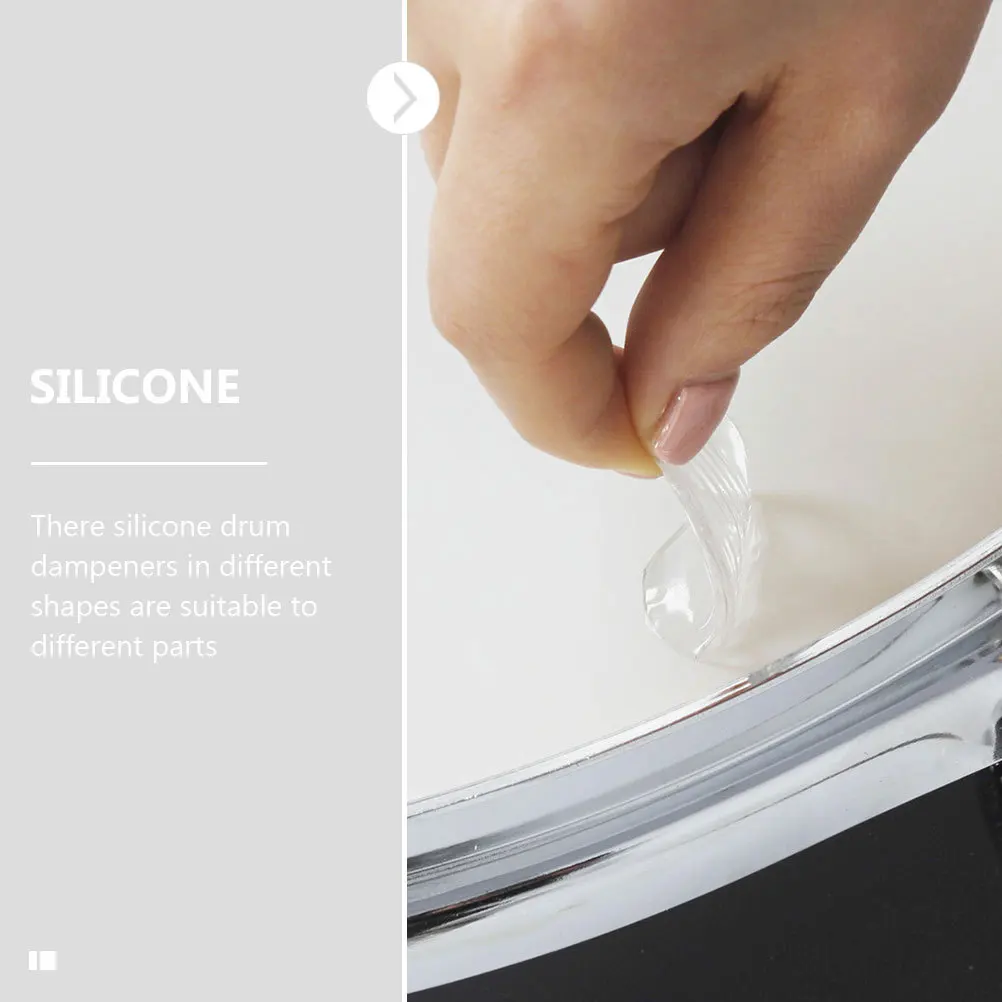 

1 Set Silicone Dampening Pad Kit T Shaped Wrench Included Mute Pads Reusable Drum Accessories Washable Drum Silencers For Drums