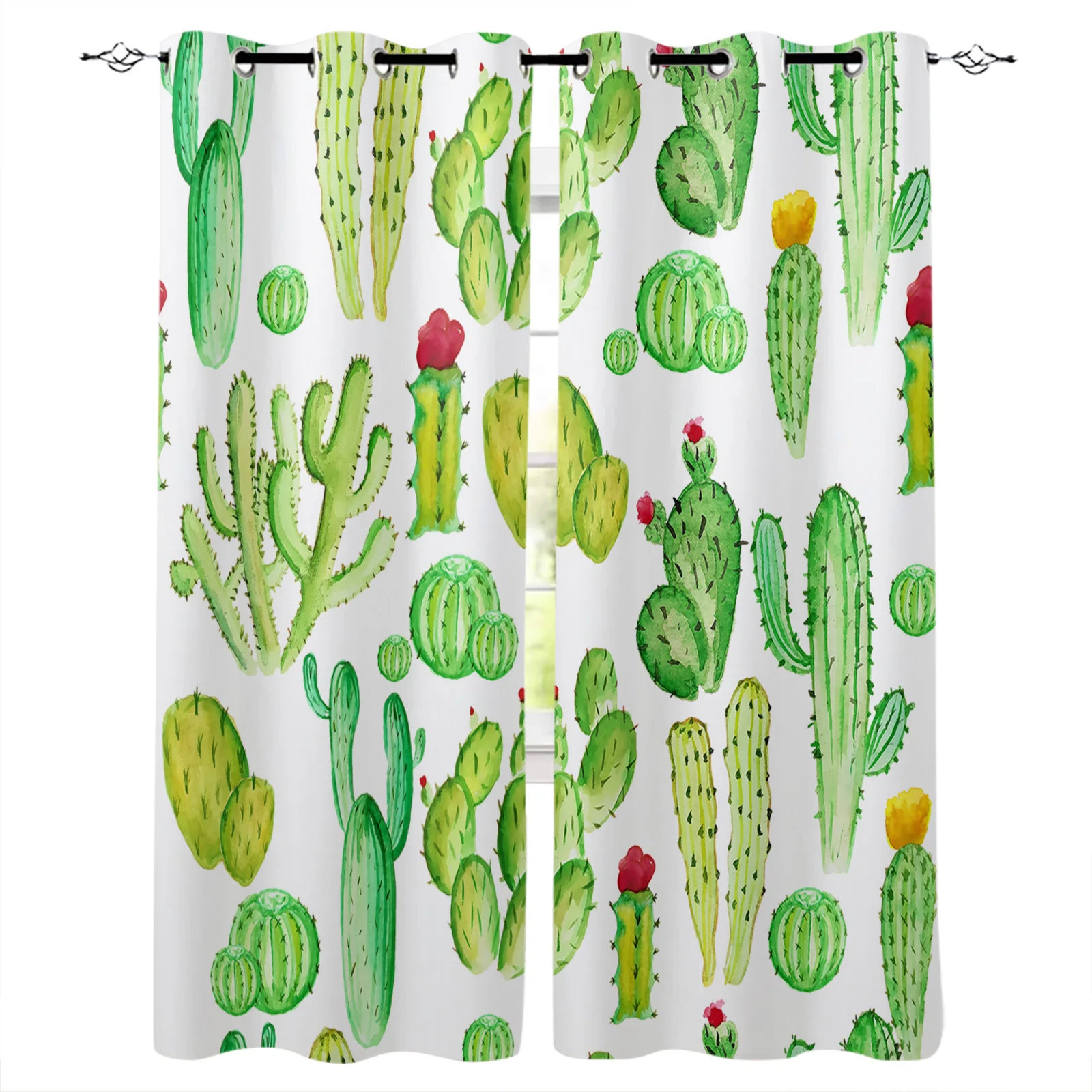 

Succulent Cactus Blackout Curtains Window Curtains For Bedroom Living Room Decor Window Treatments