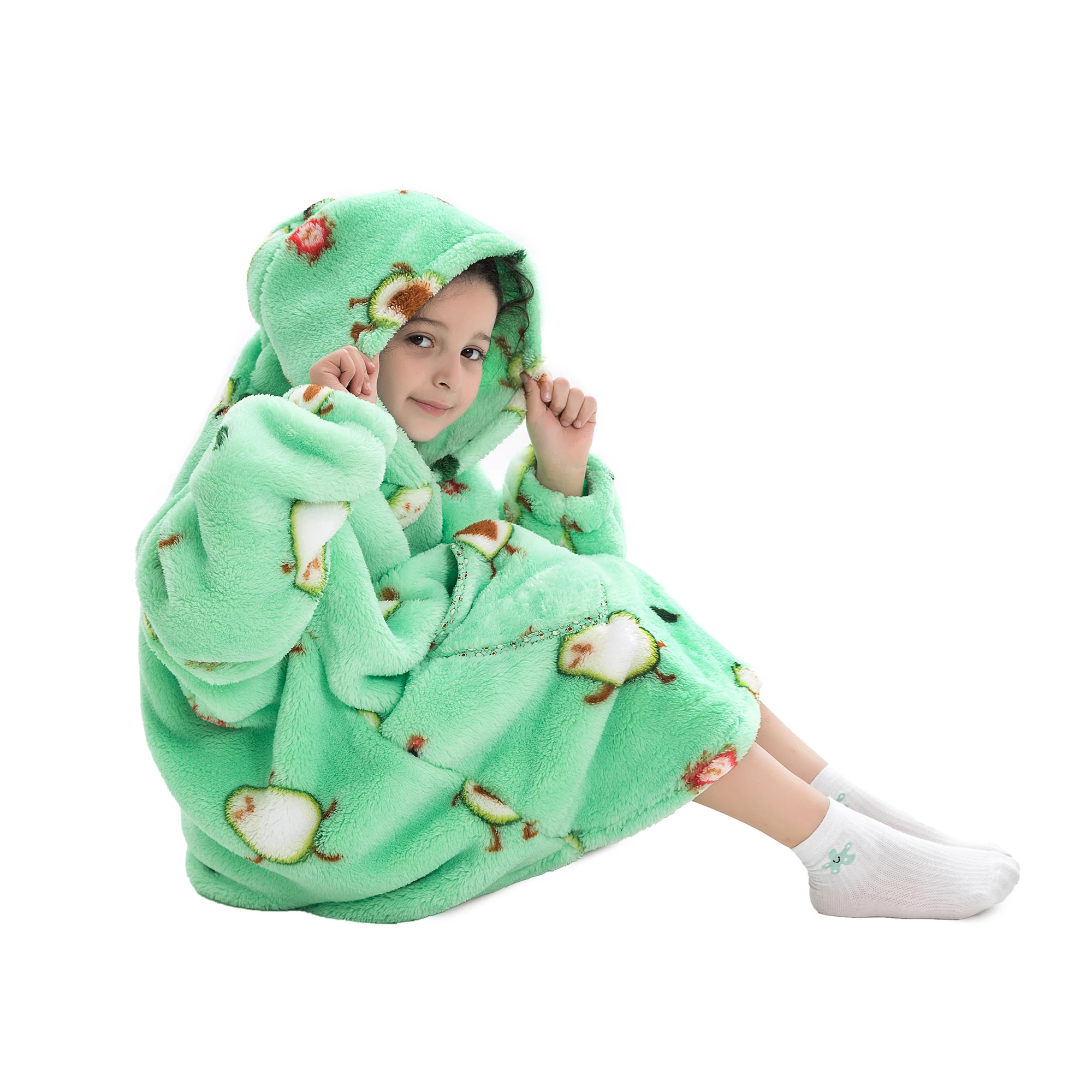 Blanket Hoodied Sherpa Fleece Oversized Wearable Blanket Warm Thick Big Hooded Sweatshirt Blanket for Women Adults Teens Kids