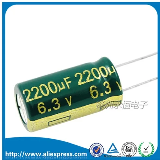 10PCS 6.3V 2200UF 2200UF 6.3V Aluminium Electrolytic Capacitor Size 10*20MM 6.3 V / 2200 UF Electrolytic Capacitor Free Shipping