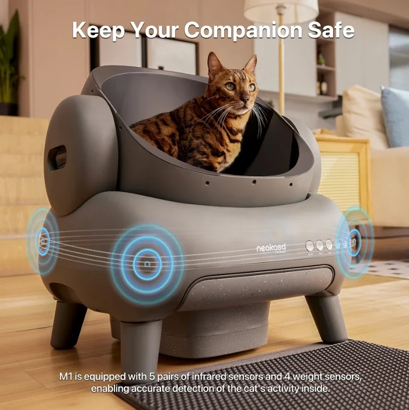 Neakasa M1 Open-Top Self Cleaning Cat Litter Box, Automatic Cat Litter Box with APP Control Odor-Free Waste Disposal