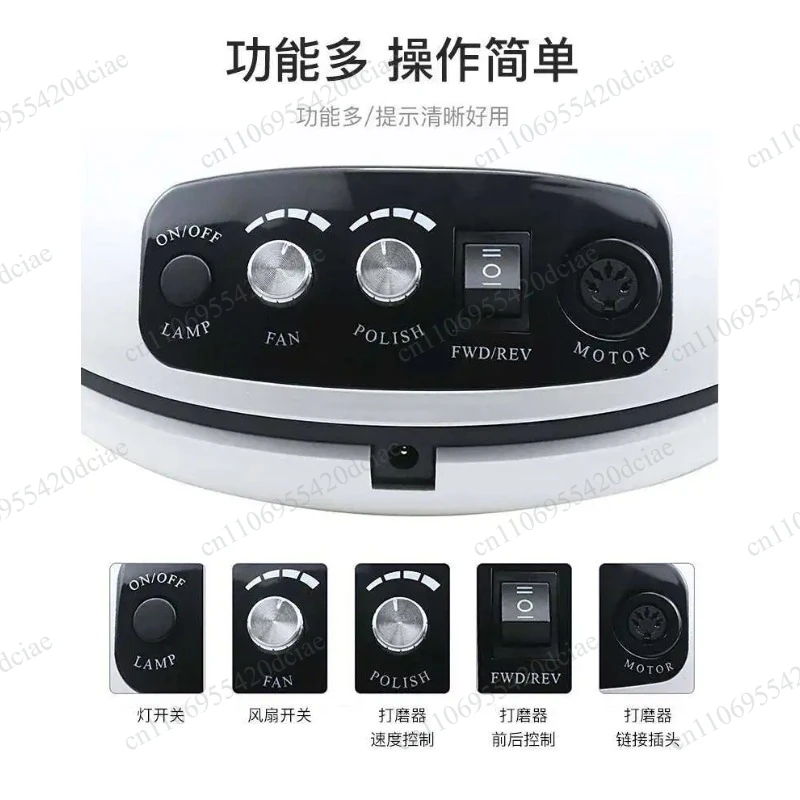 LED Nail Salon SG708 140W 3-IN-1 Nail Dust Vacuum Cleaner Electric Drill UV