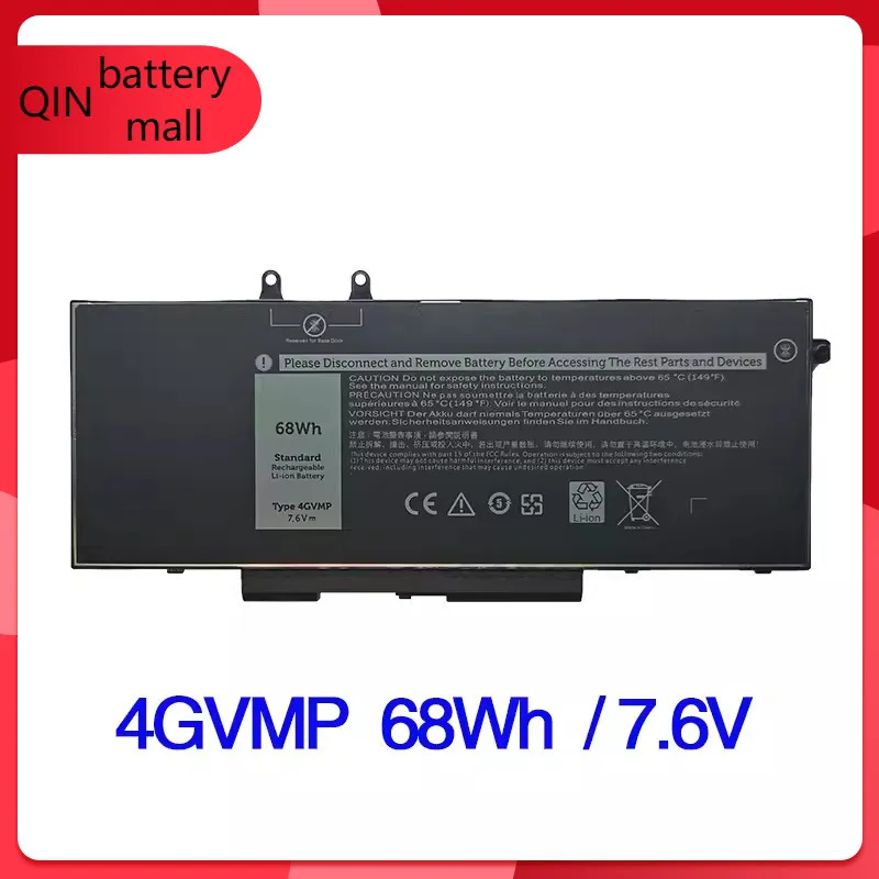 

68Wh 4GVMP Battery For Dell Precision 3540 3550 Latitude 5400 5500 9JRYT
