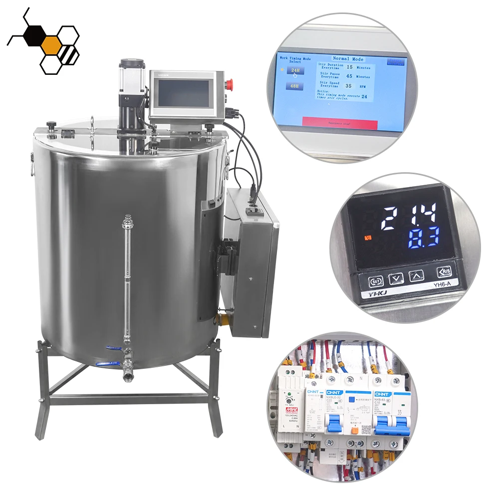 

For Liquid Batch Dispersion Honey Homogenizer Low Speed Rotation Cream Honey Emulsifier High Shear Heating Mixer Machine