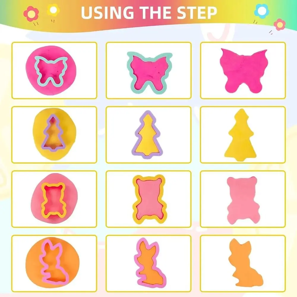 Mini Creative 3D Plasticine Mold Educational Safe Modeling Clay Accessories Random Color Animal Mould DIY Dough Tool Kit
