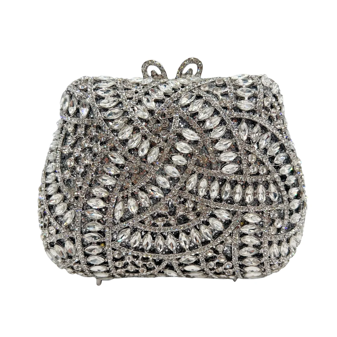

Marquise Code Chain Shape Clutch, Diamond-cut Crystal Evening Bag for Women. OEM Custom Luxury Purse, Low MOQ Wholesale from Fac