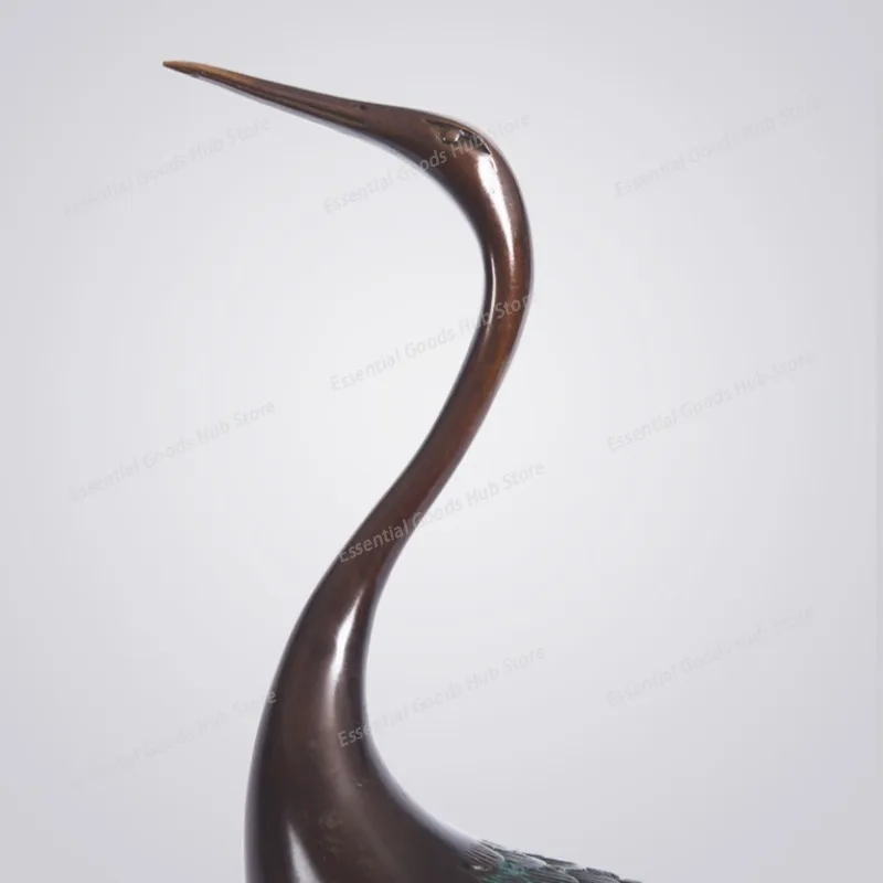 Brass Turtle Crane Statue, Chinese Style Longevity Home Decor, Gift for Seniors,Chinese style