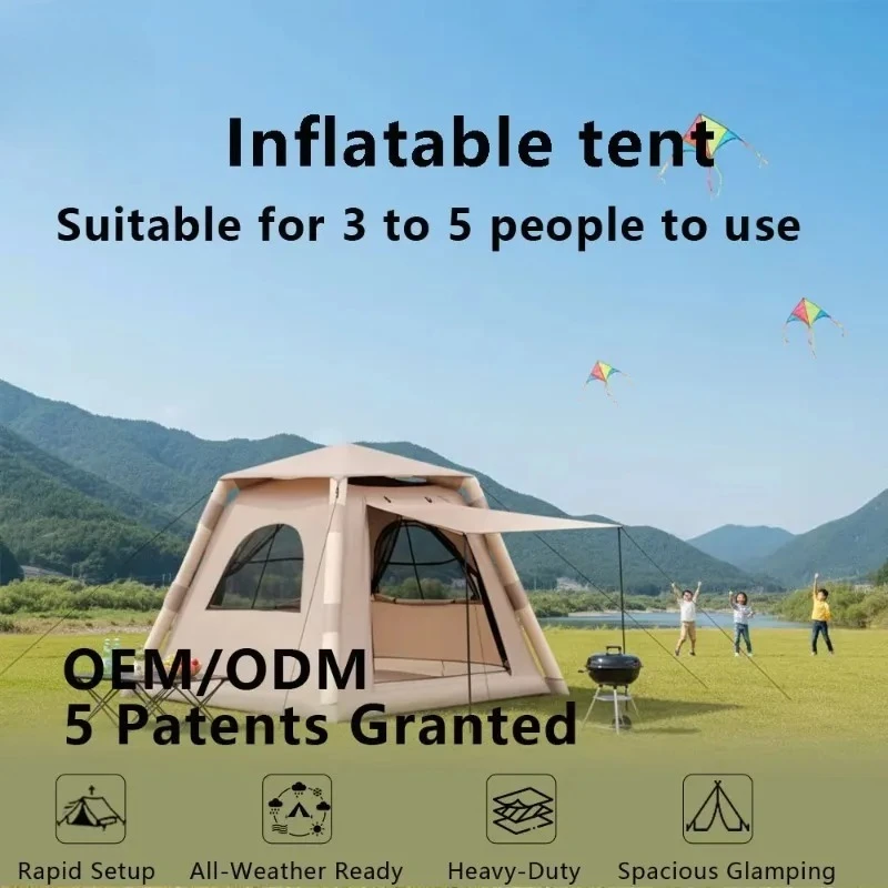 #￥Durable Strong Windproof Custom Size UV Protection Camping Inflatable Tent for Camping Trip