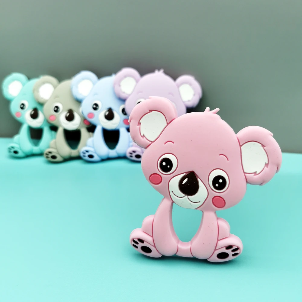 1PC Baby Koala Food Grad Silicone Teether Pendants Pacifier Chains Necklace DIY Accessories for Infant Teething Toys Kawaii Gift